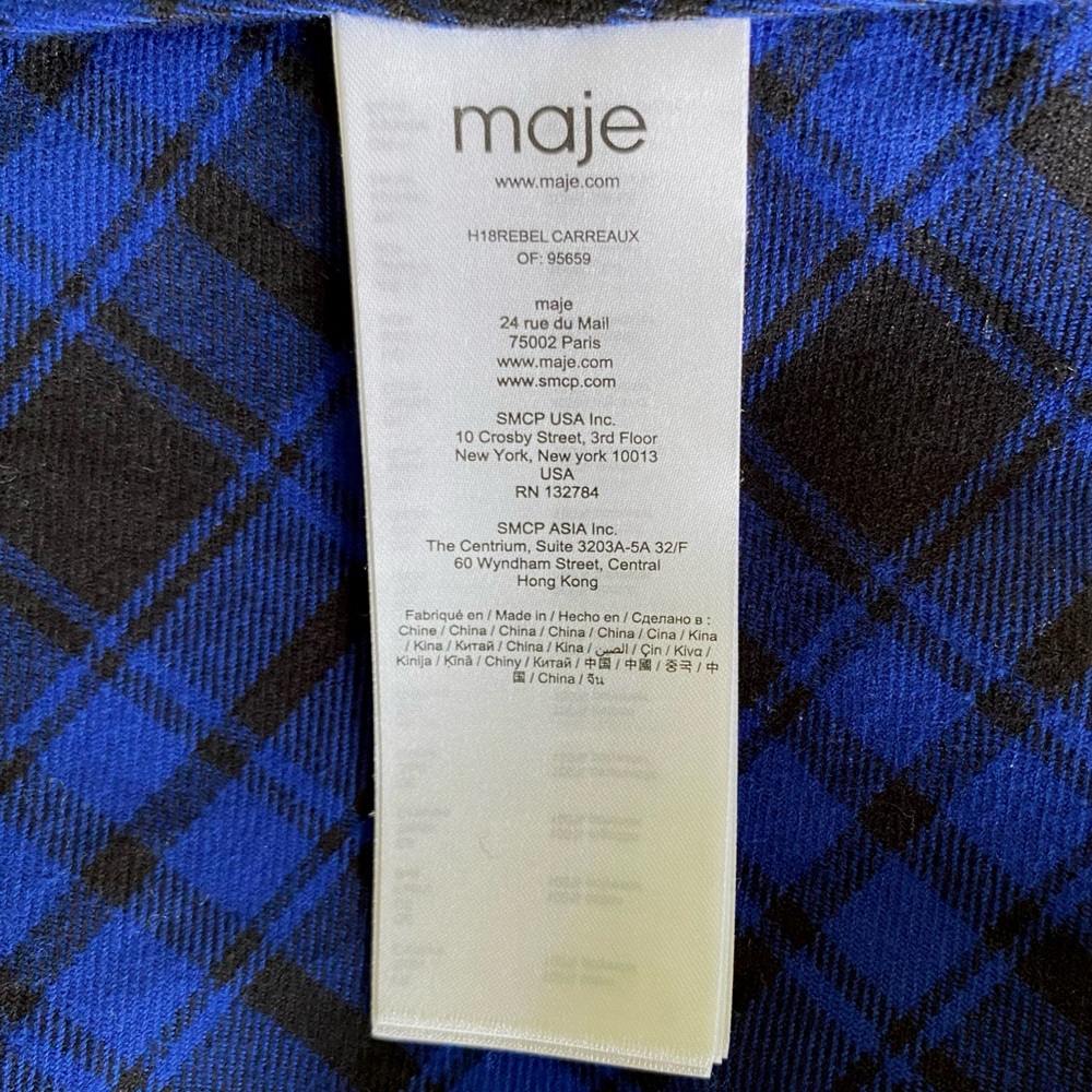 Maje Rebel Carreaux belted check cotton-flannel midi dress. 💙 - Picture 8 of 11